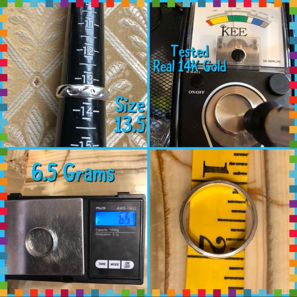 🌟SOLD!🌟 14KT White Gold Art Carved Ring 13.5 - Picture 7 of 7